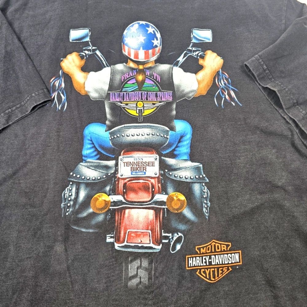 Vintage 1996 Harley-Davidson T-Shirt Tennessee Cool Springs Franklin USA Made‎